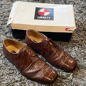 Fortune Men's Brown Dress Shoes crock Lizard size 13